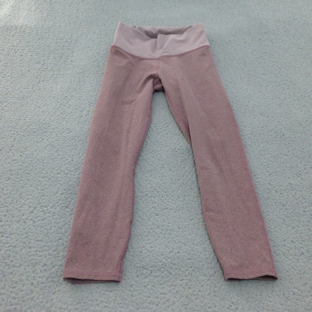 Fabletics Leggings Womens Small Mid Rise Heathered Mauve Pink Gym Workout